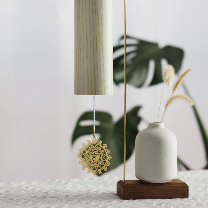 Mowind Chakra Chimes Natural Bamboo Wind Chimes Meditation Chord Windchime Wind Bell for Home Decoration Zen Mindfulness Throat Chakra - Image 3